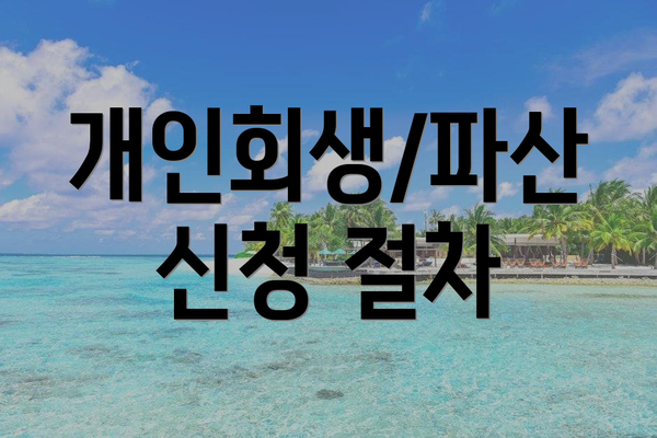 개인회생/파산 신청 절차
