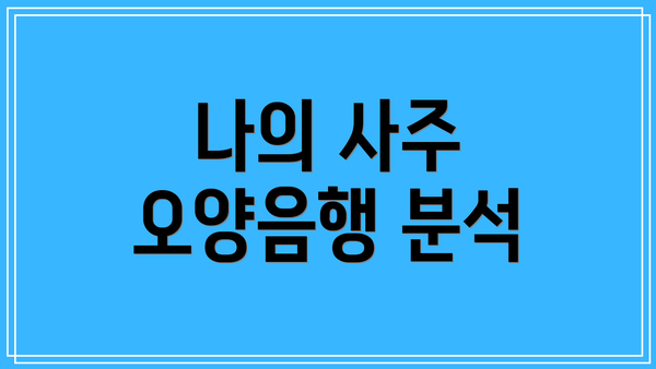 나의 사주 오양음행 분석