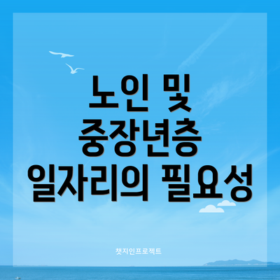 노인 및 중장년층 일자리의 필요성