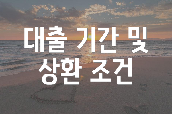 대출 기간 및 상환 조건