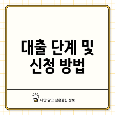 대출 단계 및 신청 방법