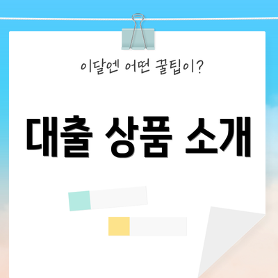 대출 상품 소개