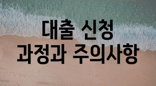 대출 신청 과정과 주의사항