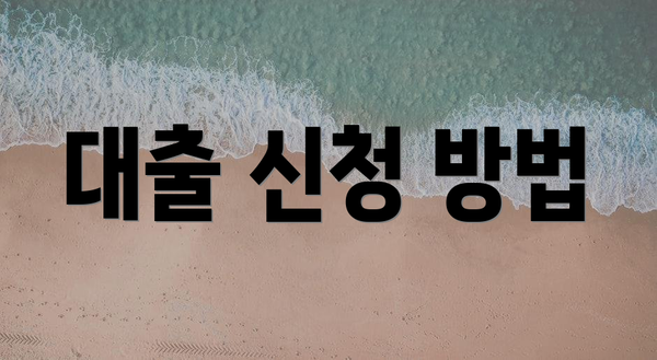 대출 신청 방법