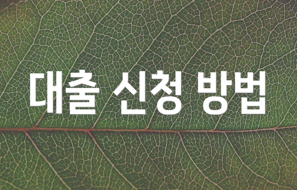 대출 신청 방법