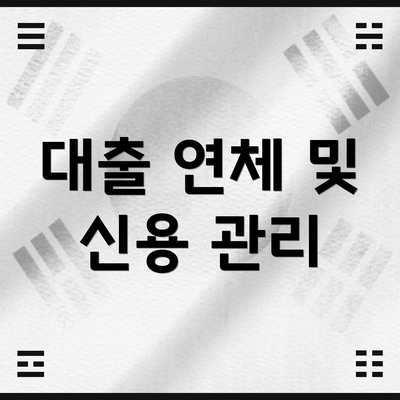 대출 연체 및 신용 관리