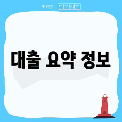 대출 요약 정보