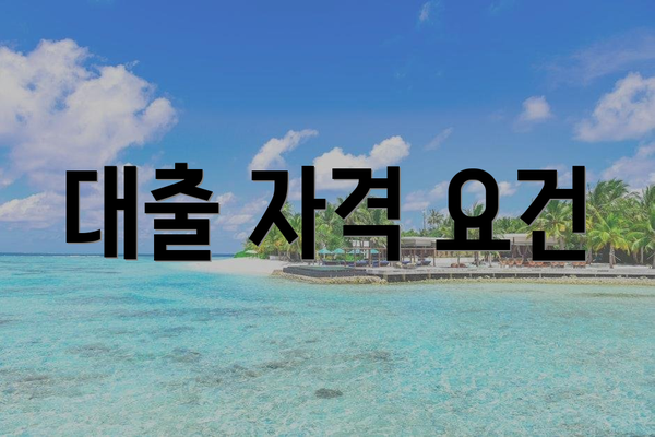 대출 자격 요건