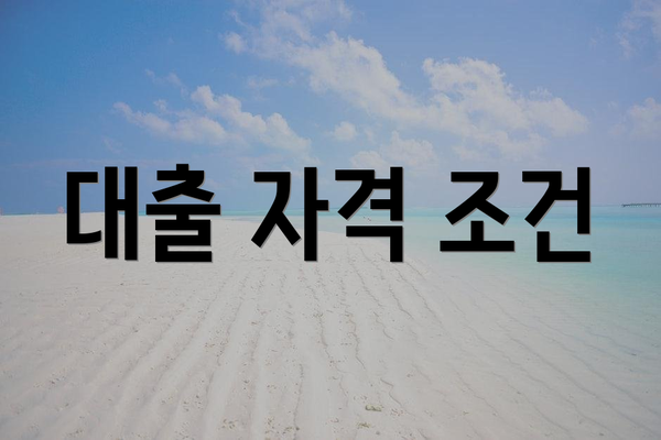 대출 자격 조건