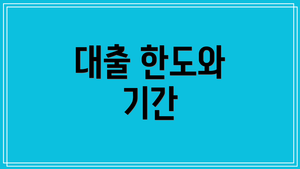 대출 한도와 기간