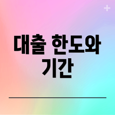 대출 한도와 기간