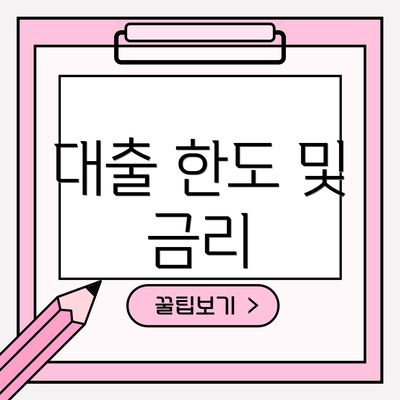 대출 한도 및 금리