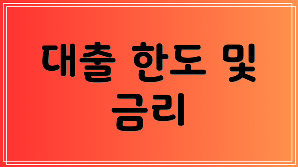 대출 한도 및 금리