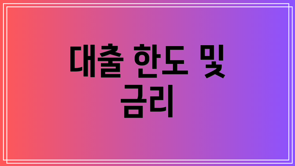 대출 한도 및 금리