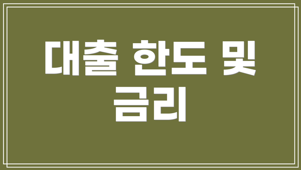 대출 한도 및 금리