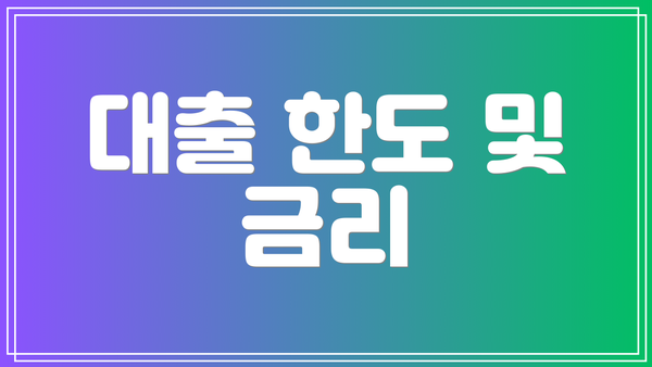 대출 한도 및 금리