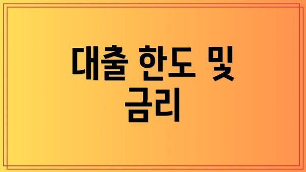대출 한도 및 금리
