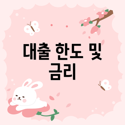 대출 한도 및 금리