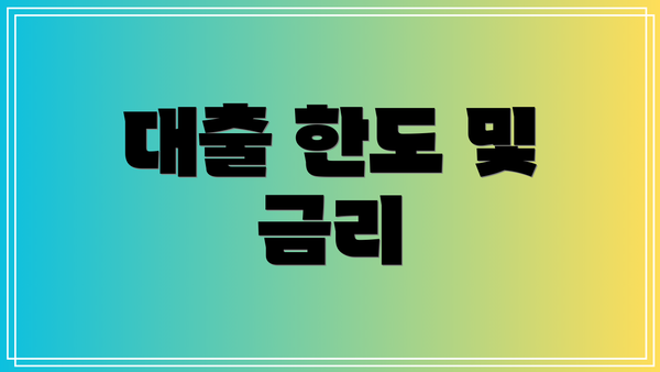 대출 한도 및 금리