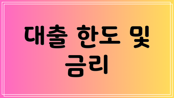 대출 한도 및 금리