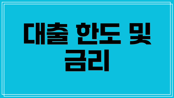 대출 한도 및 금리