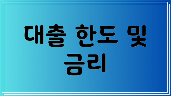 대출 한도 및 금리