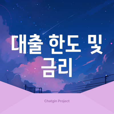 대출 한도 및 금리