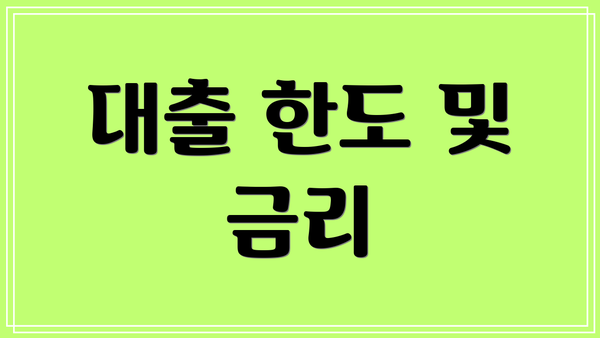 대출 한도 및 금리