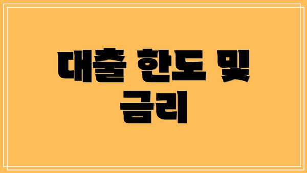 대출 한도 및 금리