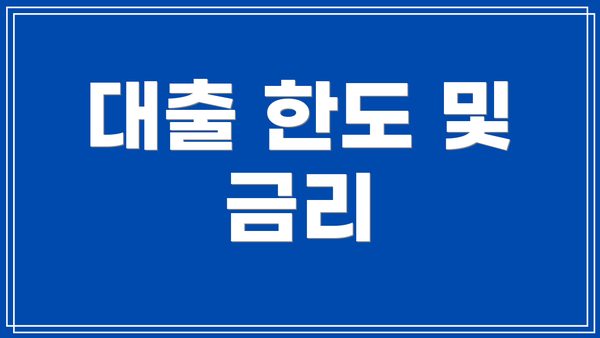 대출 한도 및 금리