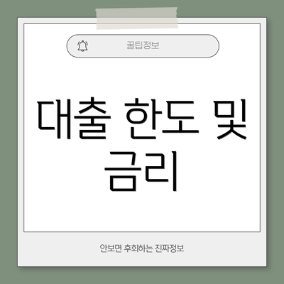 대출 한도 및 금리
