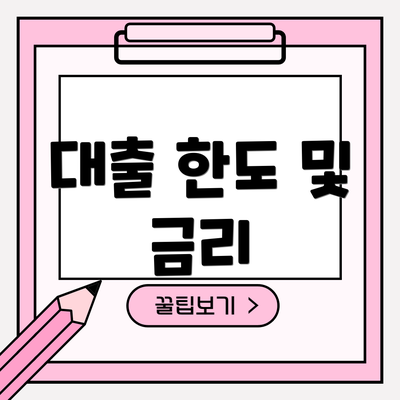 대출 한도 및 금리