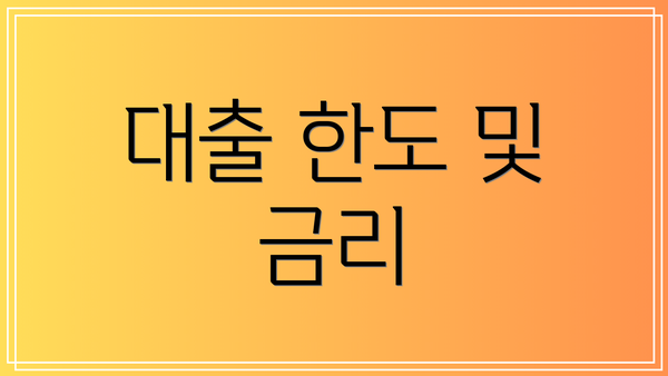 대출 한도 및 금리