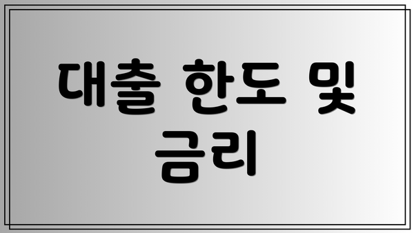 대출 한도 및 금리