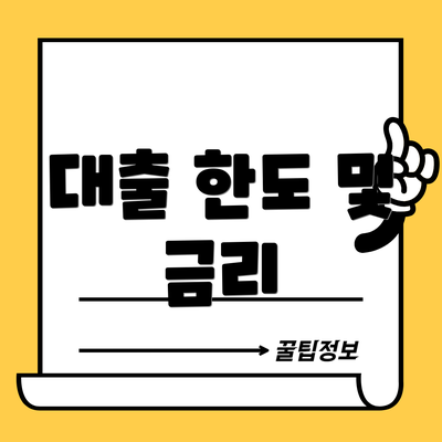 대출 한도 및 금리