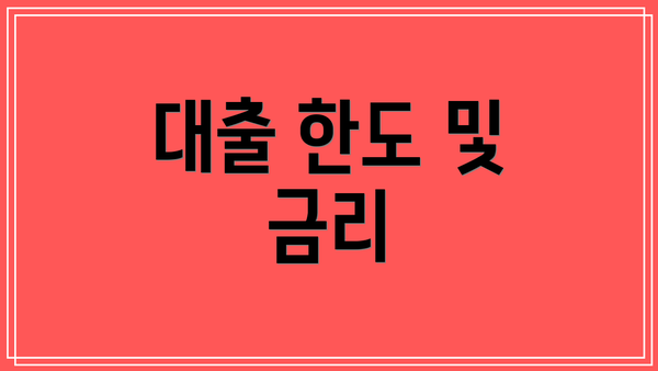 대출 한도 및 금리