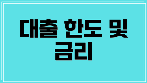 대출 한도 및 금리