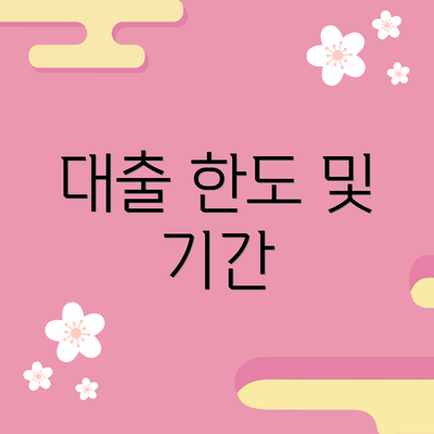 대출 한도 및 기간