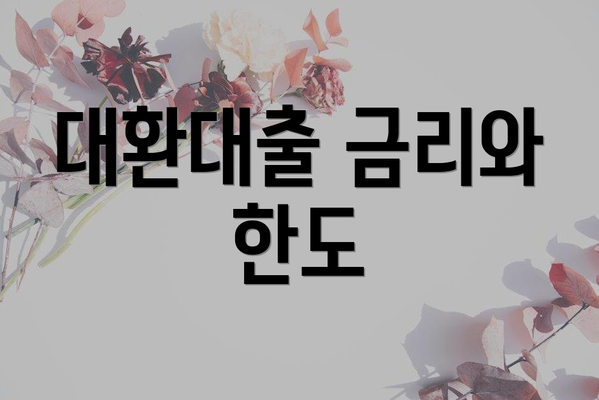 대환대출 금리와 한도