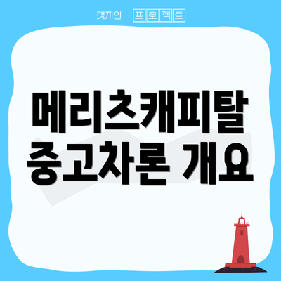 메리츠캐피탈 중고차론 개요