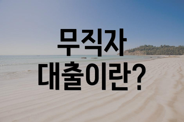 무직자 대출이란?