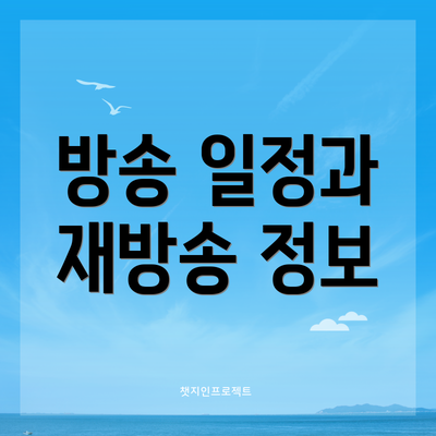 방송 일정과 재방송 정보