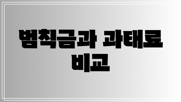 범칙금과 과태료 비교