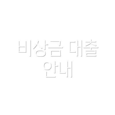비상금 대출 안내