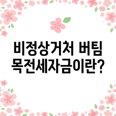 비정상거처 버팀목전세자금이란?