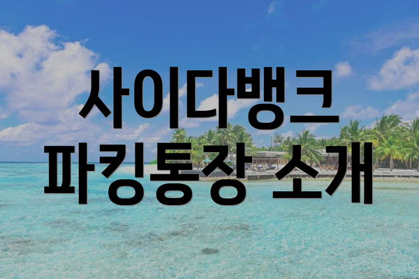 사이다뱅크 파킹통장 소개