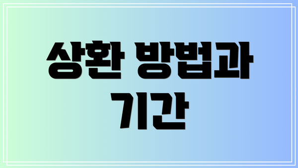 상환 방법과 기간