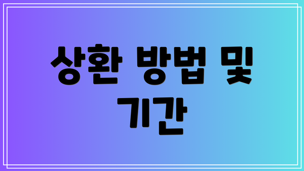상환 방법 및 기간
