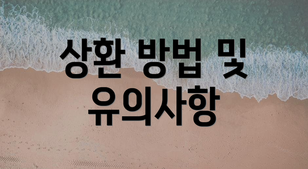 상환 방법 및 유의사항