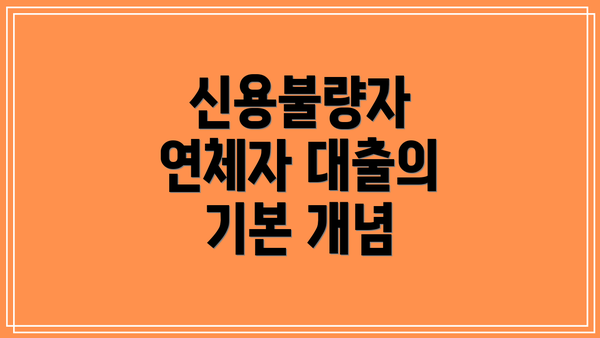 신용불량자 연체자 대출의 기본 개념